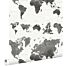 carta da parati mappa del mondo vintage con struttura jeans denim grigio scuro di ESTAhome