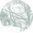 fotomurale autoadhesivo tondo foresta con animali della foresta verde di ESTAhome