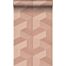 carta da parati tessuto non tessuto struttura eco 3D grafico rosa terracotta di Origin Wallcoverings