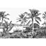 fotomurale paesaggio con palme bianco e nero di Origin Wallcoverings