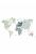 fotomurale mappa del mondo per i bambini verde menta, grigio e rosa di ESTAhome