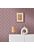 carta da parati motivo grafico lilla, rosso, grigio e beige di Livingwalls