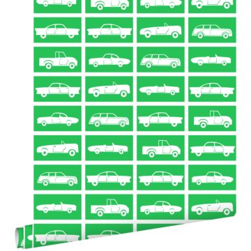 carta da parati macchine verde di ESTAhome