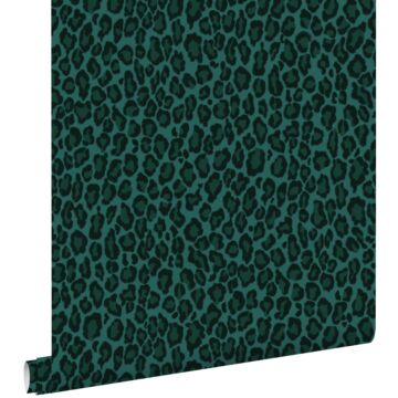 carta da parati pelle di leopardo verde smeraldo di ESTAhome