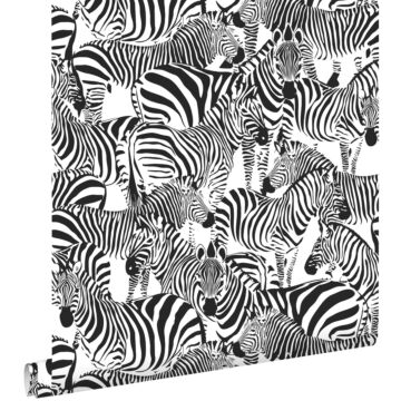 carta da parati zebra bianco e nero di ESTAhome
