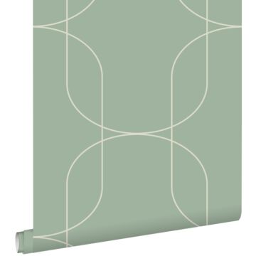 carta da parati forme geometriche verde menta di ESTAhome