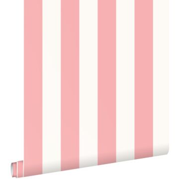 carta da parati strisce rosa chiaro e bianco di ESTAhome