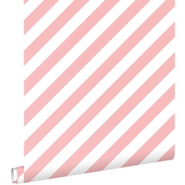 carta da parati strisce rosa e bianco di ESTAhome