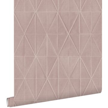 carta da parati tessuto non tessuto struttura eco motivo origami rosa veccho di ESTAhome