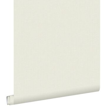 carta da parati liscia con effetto struttura di lino tessuto beige di ESTAhome