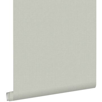 carta da parati liscia con effetto struttura di lino tessuto grigio chiaro di ESTAhome