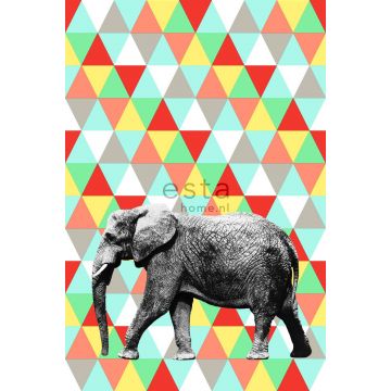 fotomurale elefante colorata di ESTAhome