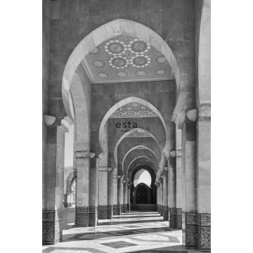 fotomurale Galleria di Riad marocchina Marrakech bianco e nero da ESTA home