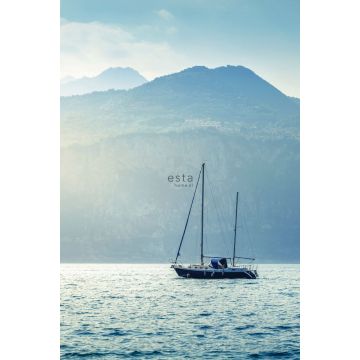 fotomurale barca a vela blu di ESTAhome