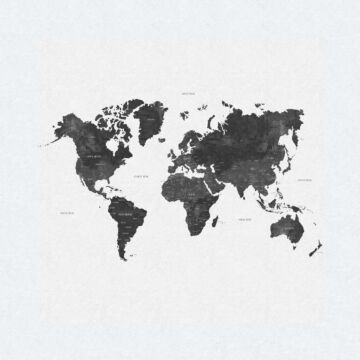 fotomurale mappa del mondo vintage con struttura jeans denim bianco e nero di ESTAhome