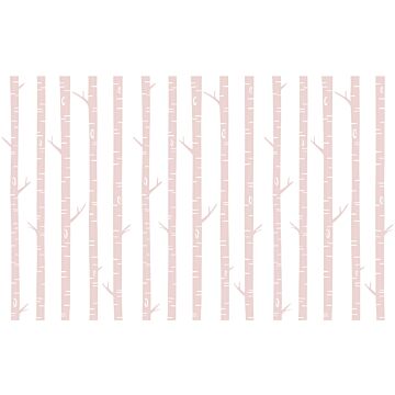 fotomurale tronchi di betulla rosa tenue di ESTAhome