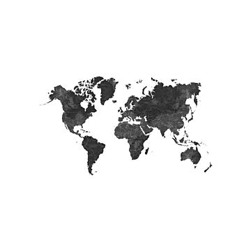 fotomurale mappa del mondo grigio antracite di ESTAhome