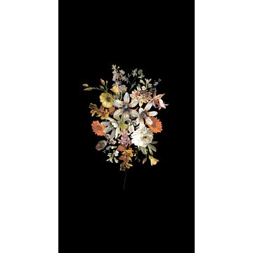 fotomurale mazzo di fiori multi colore su nero di ESTAhome