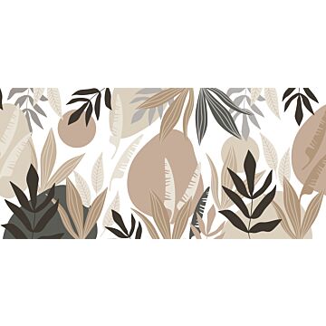 fotomurale foglie tropicali beige e grigio di ESTAhome