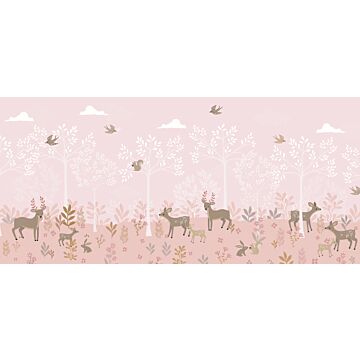 fotomurale cervi rosa di ESTAhome