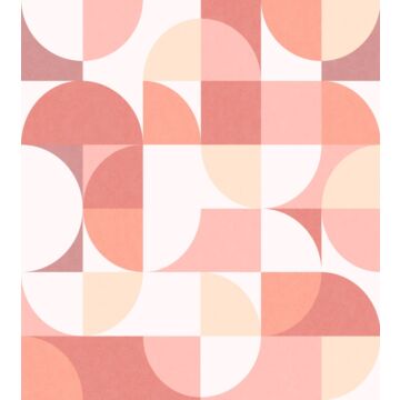 fotomurale motivo geometrico in stile Bauhaus sfumature di rosa di ESTAhome