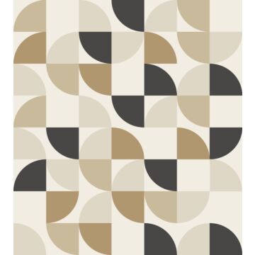 fotomurale forme geometriche beige e nero di ESTAhome