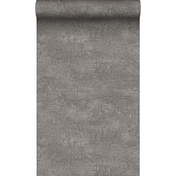 carta da parati pietra naturale con effetto craquelé grigio talpa di Origin Wallcoverings