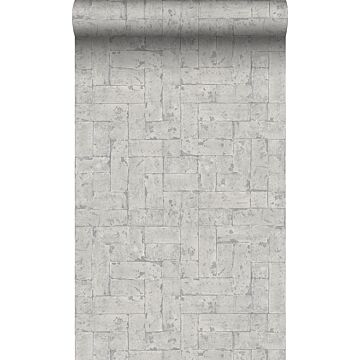 carta da parati muro di mattoni grigio chiaro di Origin Wallcoverings