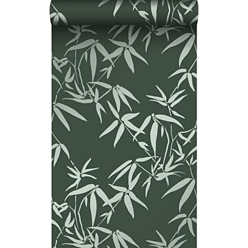 carta da parati foglie di bambù verde scuro di Origin Wallcoverings