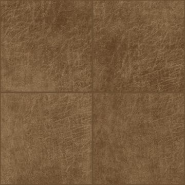 piastrelle in ecopelle autoadesivi  quadrato marrone cognac di Origin Wallcoverings