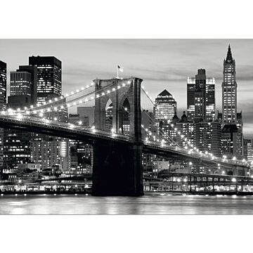 fotomurale Ponte di Brooklyn Nueva York nero e grigio di Sanders & Sanders