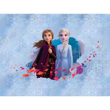 fotomurale Frozen Anna & Elsa blu, viola e arancione da Sanders & Sanders