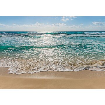 fotomurale sulla spiaggia con vista mare blu e beige di Komar