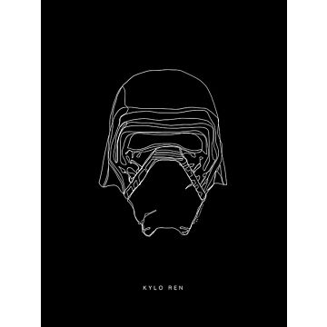 poster Star Wars Lines Dark Side Kylo bianco e nero di Sanders & Sanders
