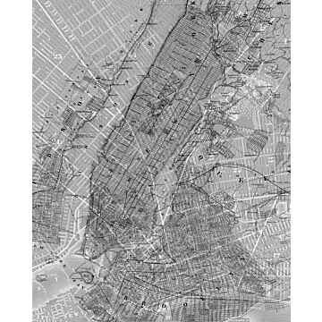 fotomurale Mappa di New York grigio di Sanders & Sanders