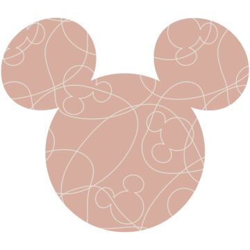 fotomurale autoadhesivo tondo Mickey Mouse rosa tenue di Komar