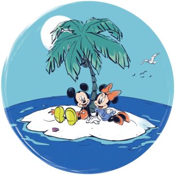 fotomurale autoadhesivo tondo Mickey & Minnie Mouse blu di Komar