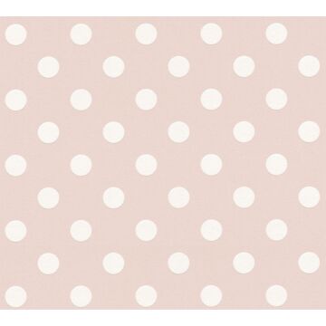 carta da parati puntini rosa tenue e bianco di A.S. Création
